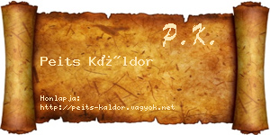 Peits Káldor névjegykártya